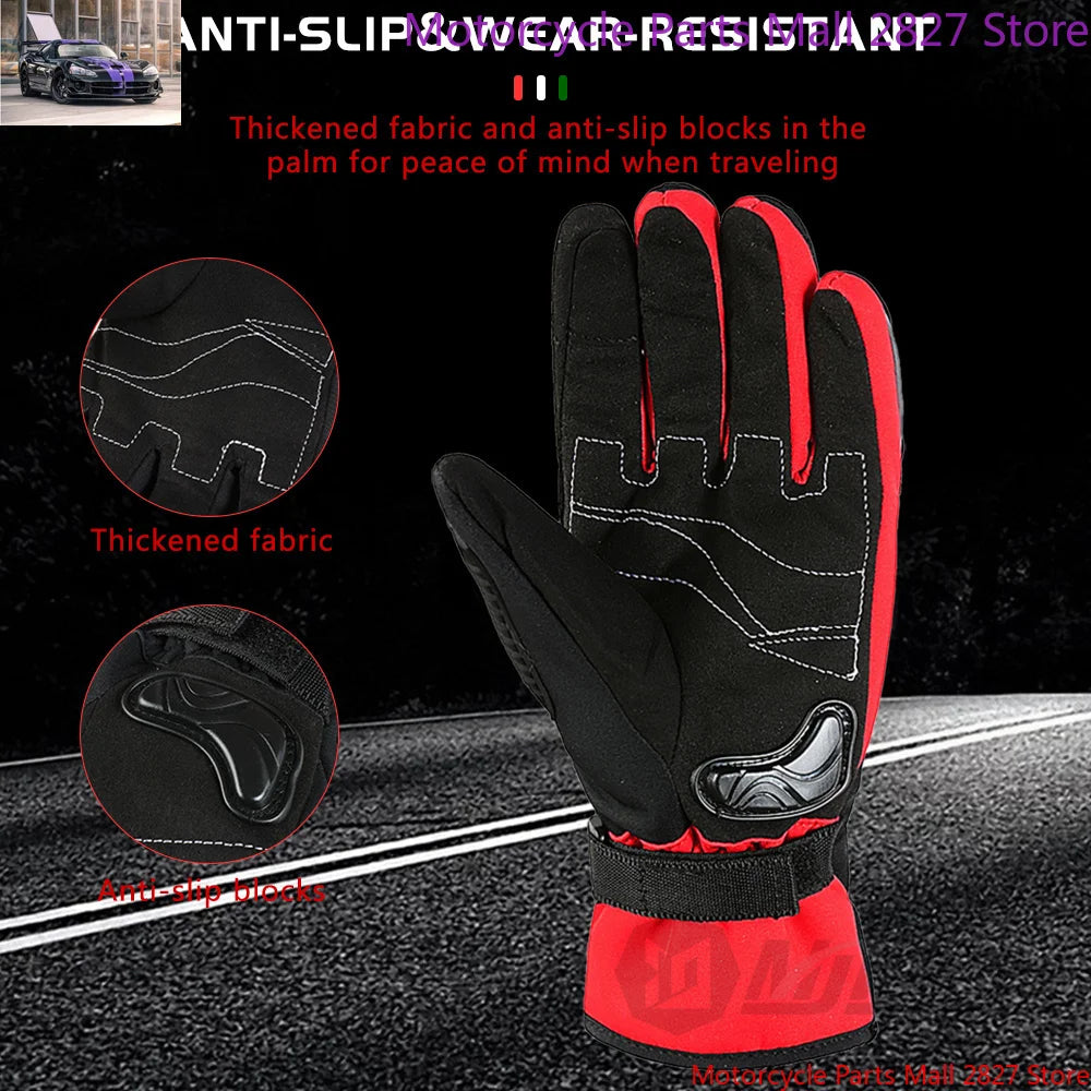 SUOMY Winter Motorradhandschuhe Wasserdichte Warme Motorrad Reithandschuhe Moto Guantes Männer Frauen Motorradfahrer Biker Handschuhe 