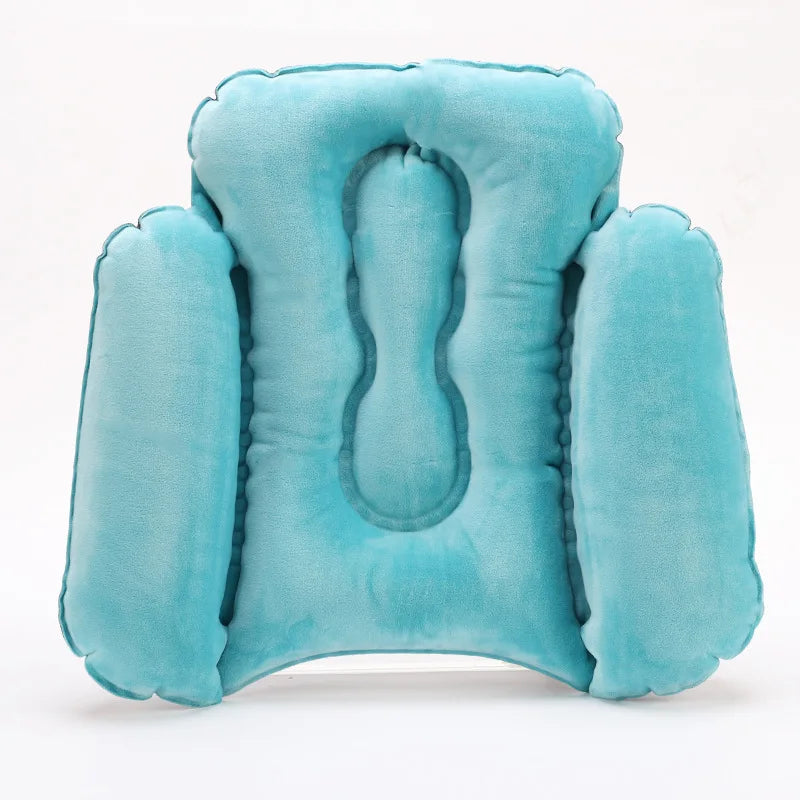 Practical Travel Inflatable Pillow Waist Cushion Comfortable Lumbar Support Back Pad For Car Office Aircraft Sleeping PVC Velvet