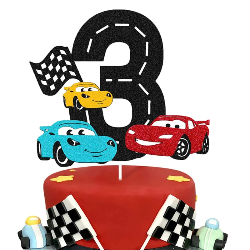 Disney McQueen Lightning Cars Happy Birthday Cake Topper Kids Baby Shower Birthday Party Decoration Baby Shower Gift Toy Supplie