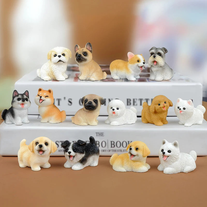 Resin Craft Miniature Figure Tiny For Garden Decortion Cute Small Dog Animal Ornament