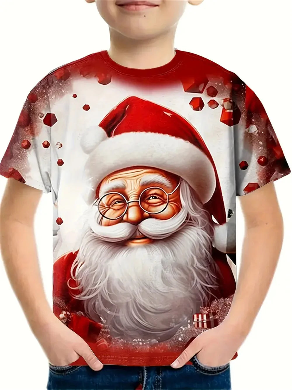 Christmas Santa Claus 3d Print Tee Shirt Kids Boys Clothes Short Sleeve Casual Children's Clothing Fashion T Shirt For Boys