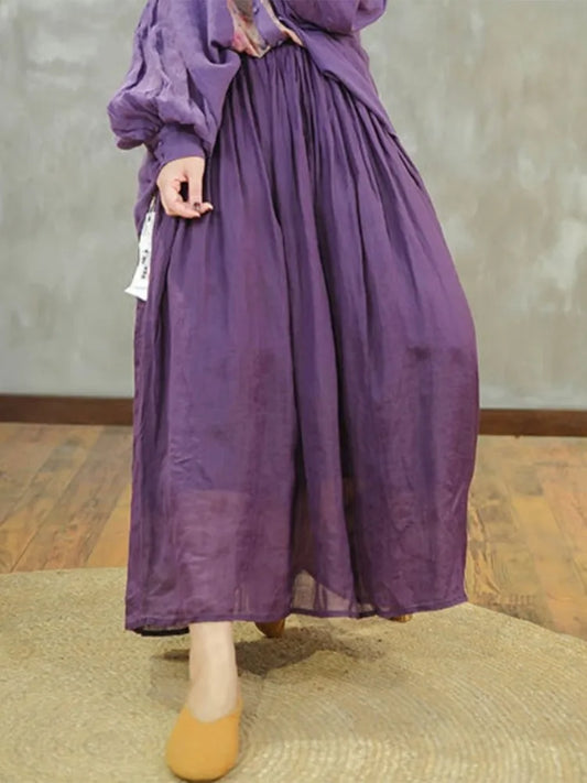 Oversized Summer 2 Two Piece Set Women Striped Print Casual Long Sleeve Ladies Shirt Elastic Waist Modis Ruffle Woman Long Skirt