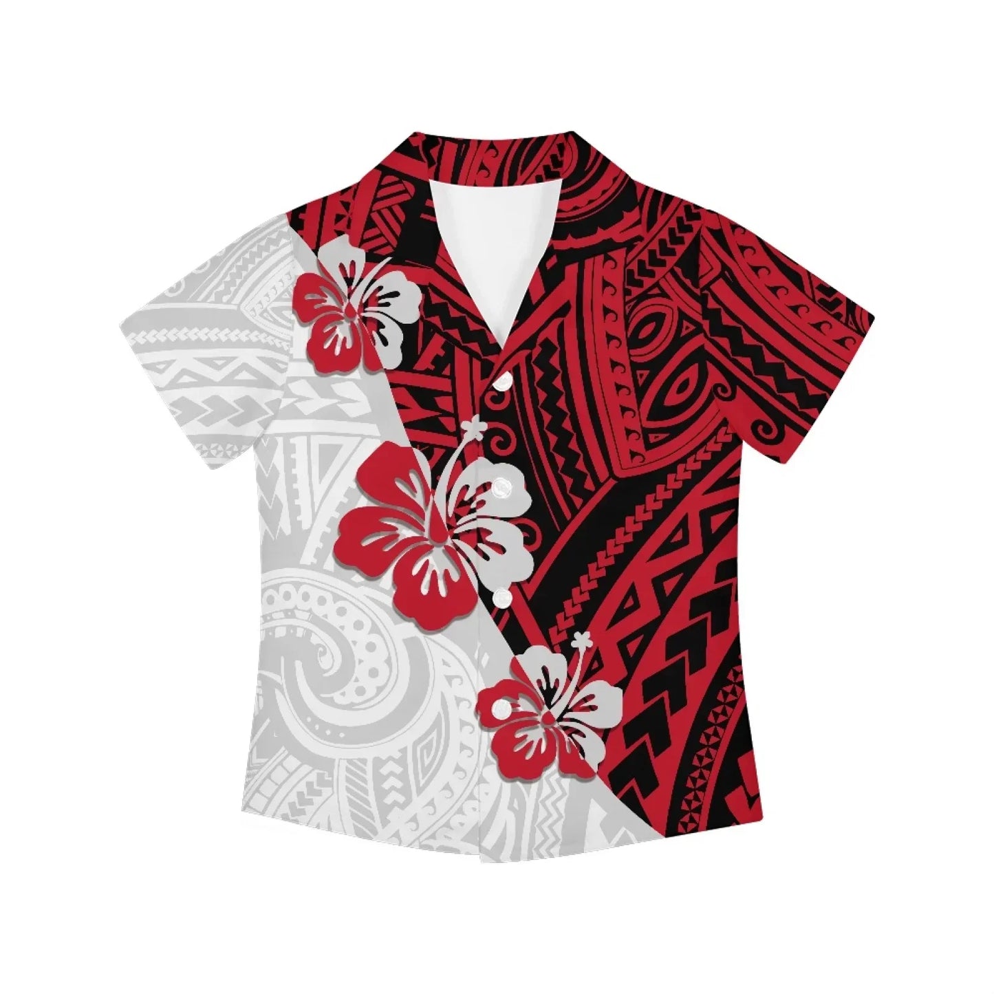 Polynesian Tribal Fijian Totem Tattoo Fiji Prints Children Shirts Fashion Short-sleeved Boys Shirts For Kids Blouses