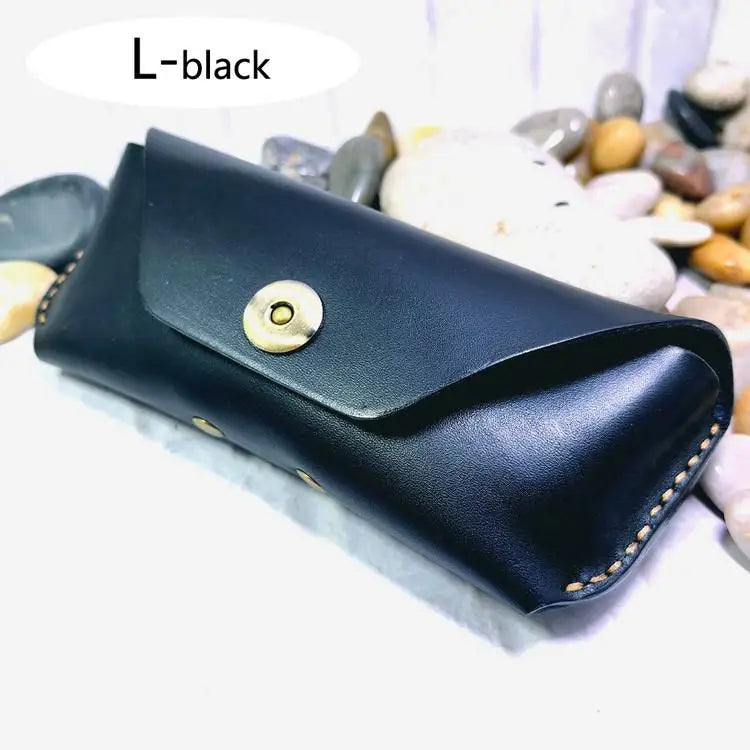 Blongk Glasses Case Waist Bag Handmade Genuine Leather Sunglasses Box Pocket Belt Pack Portable Men Women YJHd-2S