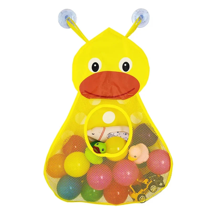 Duck Frog Baby Bath Toy Storage Bag Shower Holder Toys Organizer Net Baskets Water Toys Game Bag for Kids Strong Suction Cups