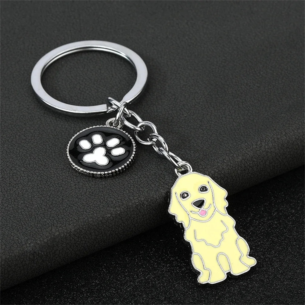 Fashion Alloy French Bulldog Pug Dog Keychain Cute Pet Dog Keyring Bag Handbag Charm Accessories For Women Animal Lovers Gifts