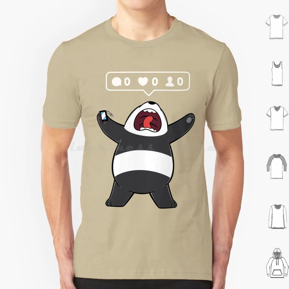 Life In A Rectangular Form T Shirt 6xl Cotton Cool Tee Panda Bear Cartoon Grizzly Ice Polar Cool Cute Animation Tv Gumball