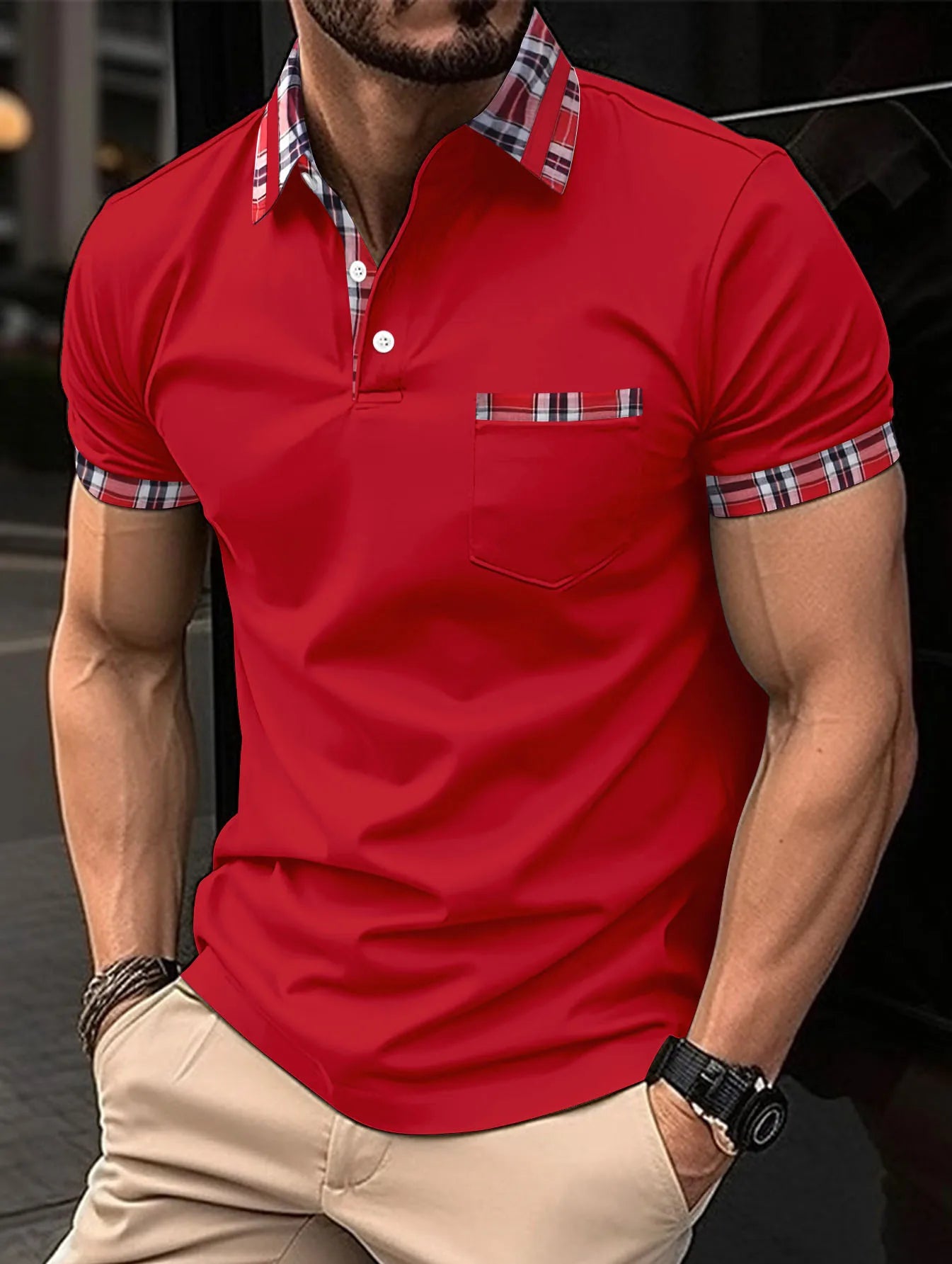 2023 Summer New Men's Casual Short-Sleeved Polo Shirt Trip Fashion Lapel T-Shirt Men's Breathable Polo Shirt Men's Clothing