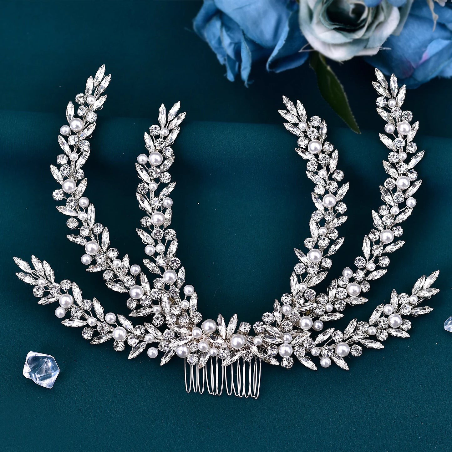 Fashion Bridal Head Piece Pearl Rhinestone Bride Hair Comb Party Wedding Hair Accessories Women Bride Headwear HP530