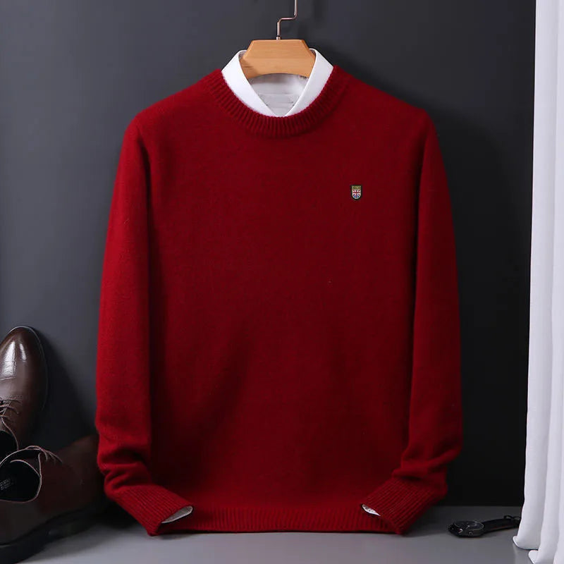 Oversize Cashmere Men Sweater O-Neck Knitted Jumpers Long Sleeve Male Pullover Soft Warm Woolen Korean luxury clothing