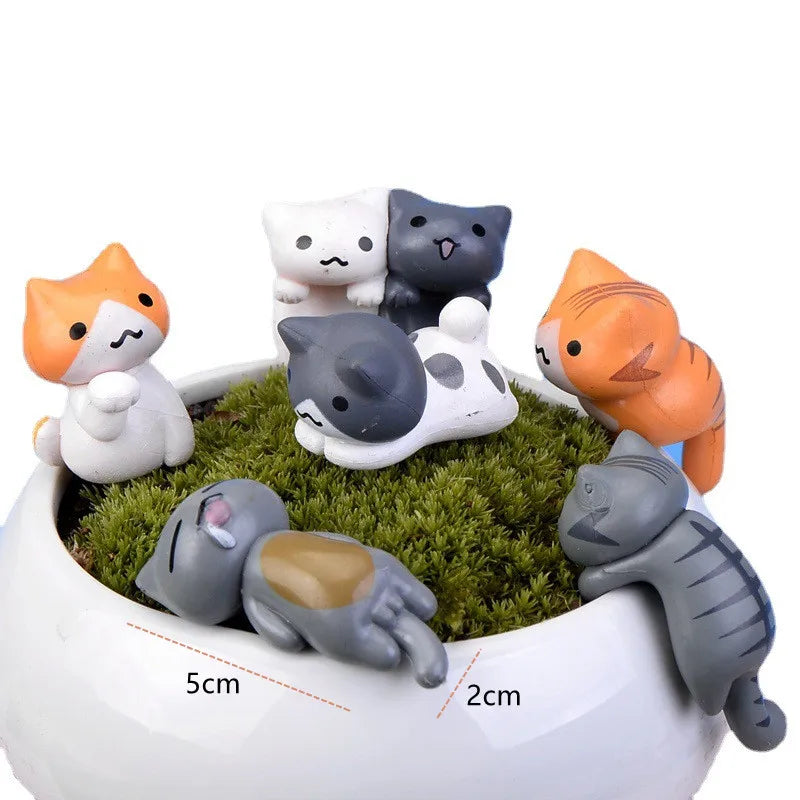 Mini Cheese Chis Cat Kitty Model Resin Kitten Cat Miniatures Figurine Animal Figurines Crafts Ornament for Home Decor