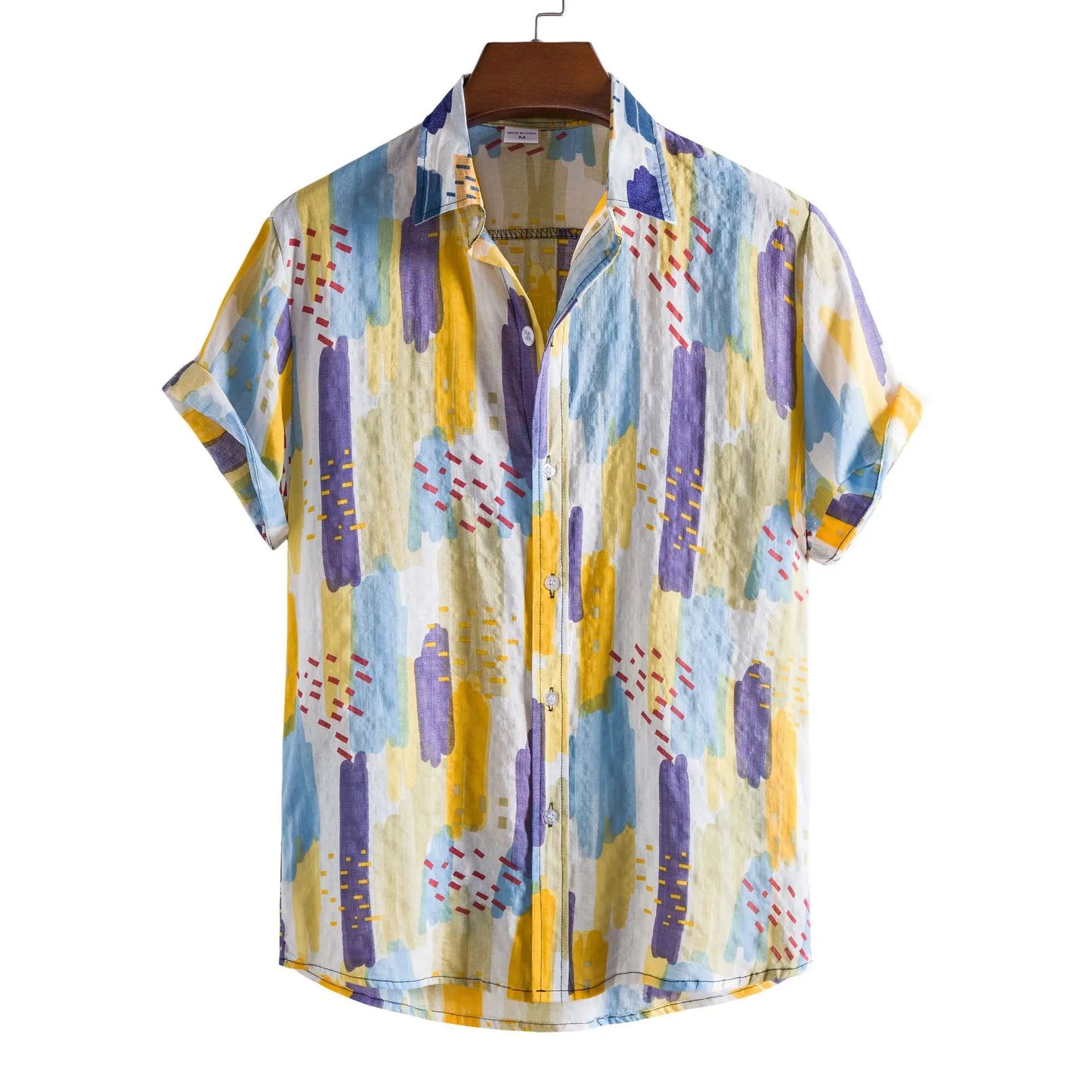 Hawaiian Oversize Shirts Cotton Men's Designer Luxury T-shirt Tiki T-shirts Man Short Sleeve Fashion Clothing Blouses Social