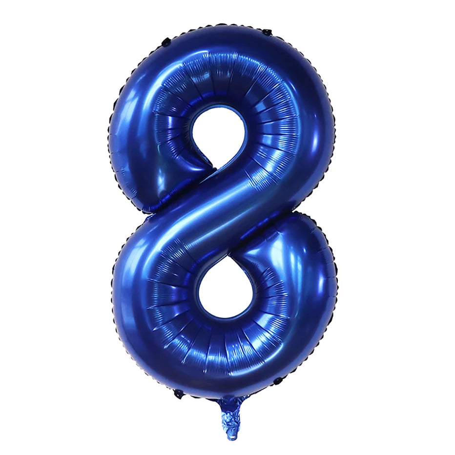 بالونات رقائق معدنية زرقاء داكنة مقاس 40 بوصة بأرقام 0-9 رقمية Globos للأطفال ديكور حفلات أعياد الميلاد لعبة استحمام الطفل هدايا تخرج للأطفال