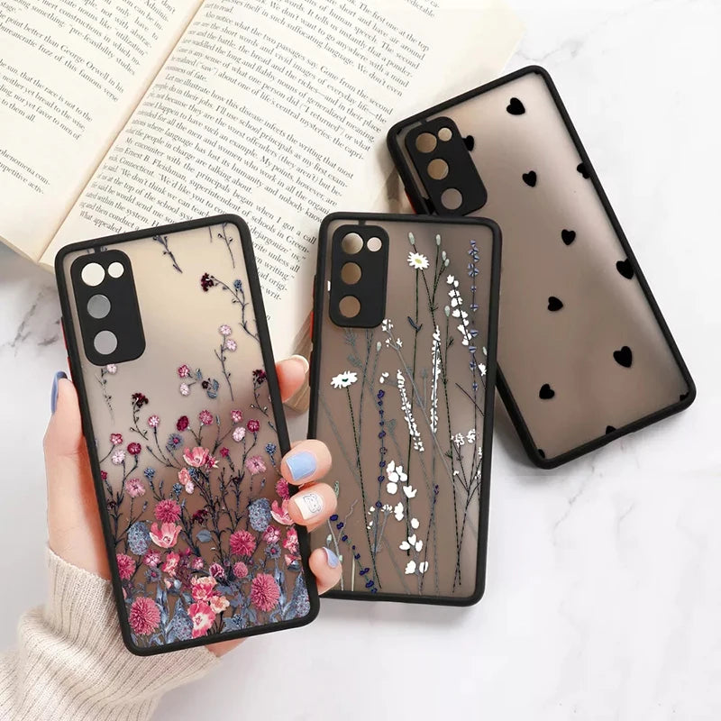 Fashion Flower Phone Case For Samsung Galaxy S25 S24 S23 S22 Ultra S21 FE Plus A15 A35 A55 A34 A54 A33 A53 A52S Clear Back Cover