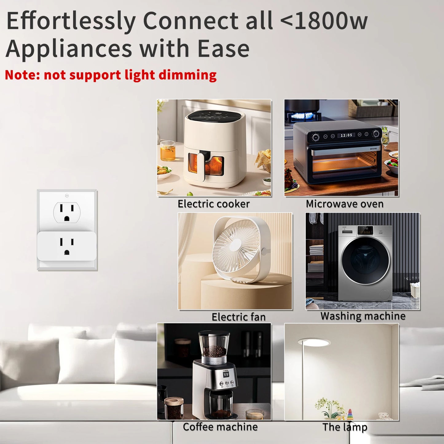 Matter WLAN-Smart-Stecker mit Timing-Funktion für US10A/EU/UK16A. Intelligente Steckdose mit Sprachsteuerung für Apple Home, Alexa und Google Home.