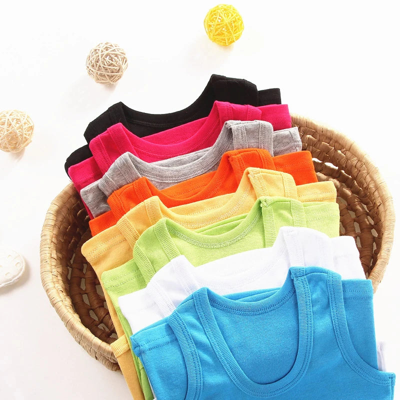 Kinder Unterwäsche Jungen Unterhemden Kinder Sommer Weste Tops für Mädchen Solide Tank Top Jungen Kleidung Baumwolle T-Shirts Ärmellos 2 zu 12Y 