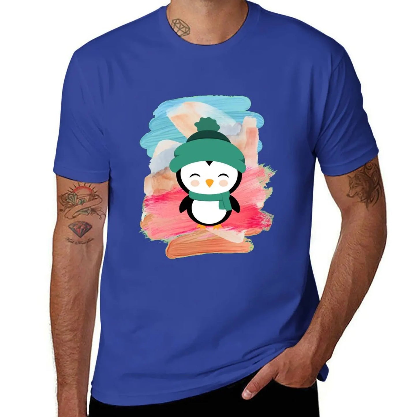 Penguin Club T-Shirt oversized t shirt Aesthetic clothing hippie clothes mens t shirts pack mon