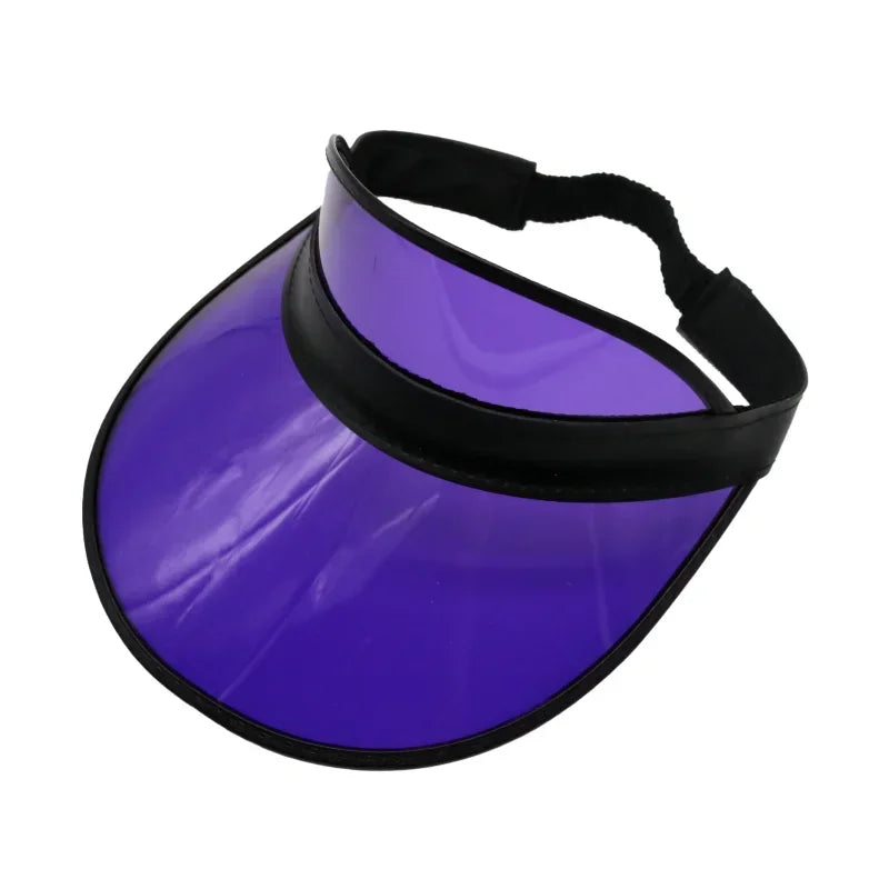 Summer Outdoor Golf Cap for Men Women Shade Transparent UV-Resistant Soft Plastic Yellow Color Adjustable Beach Sun Cap Visor