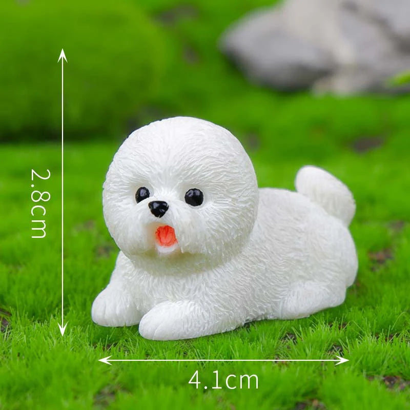 Resin Craft Miniature Figure Tiny For Garden Decortion Cute Small Dog Animal Ornament