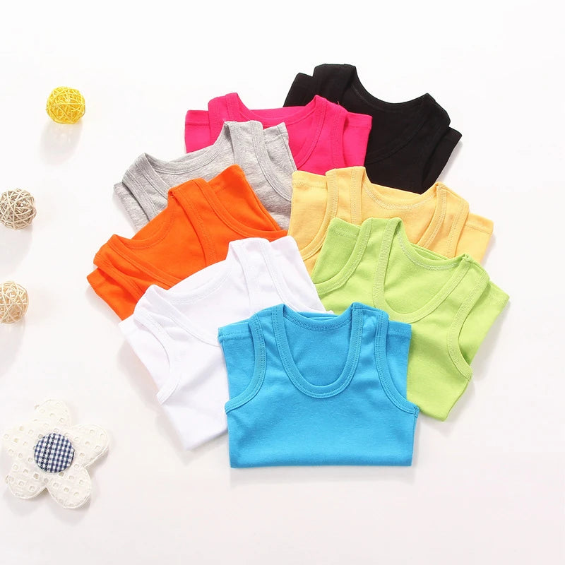 Kinder Unterwäsche Jungen Unterhemden Kinder Sommer Weste Tops für Mädchen Solide Tank Top Jungen Kleidung Baumwolle T-Shirts Ärmellos 2 zu 12Y 