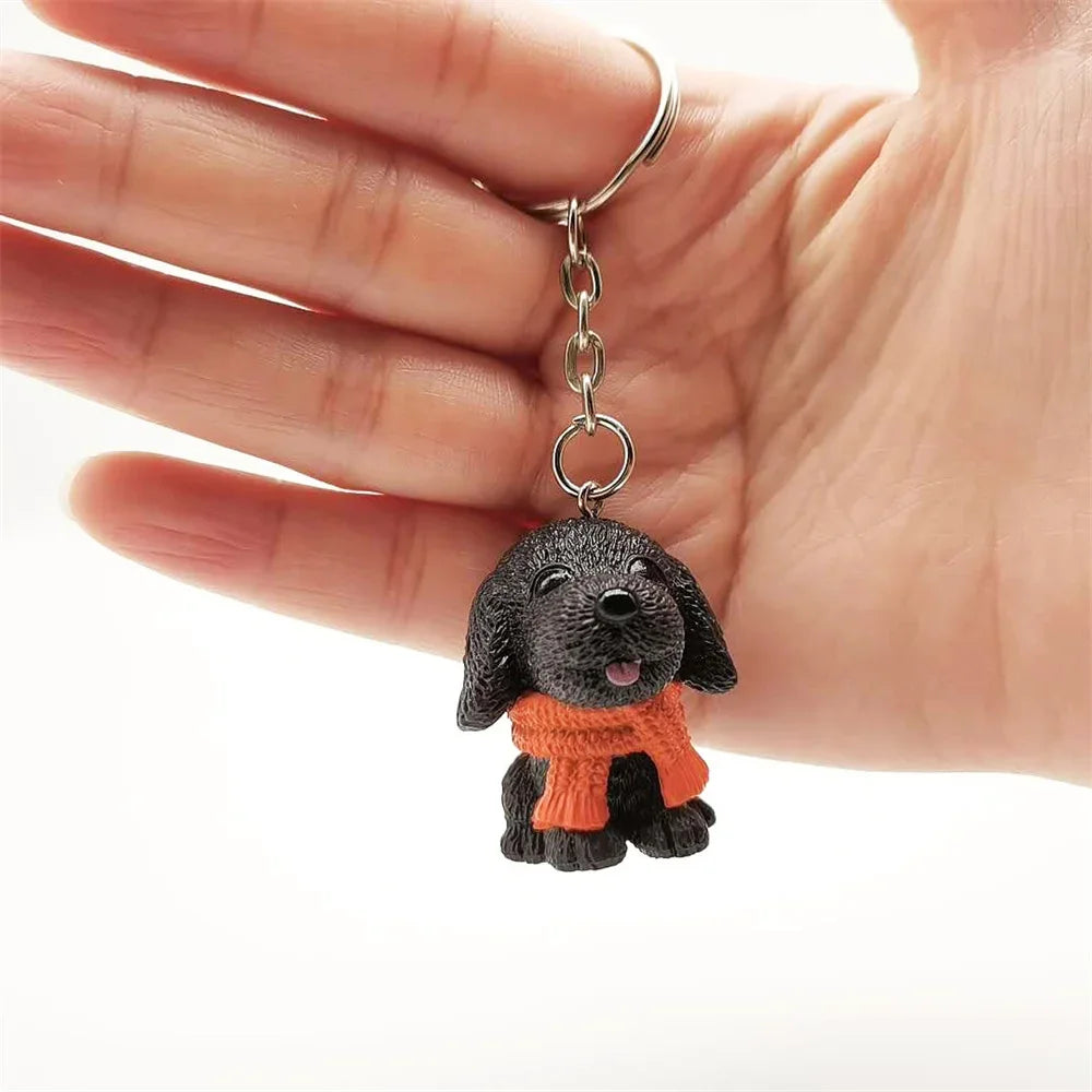 Fashion Alloy French Bulldog Pug Dog Keychain Cute Pet Dog Keyring Bag Handbag Charm Accessories For Women Animal Lovers Gifts