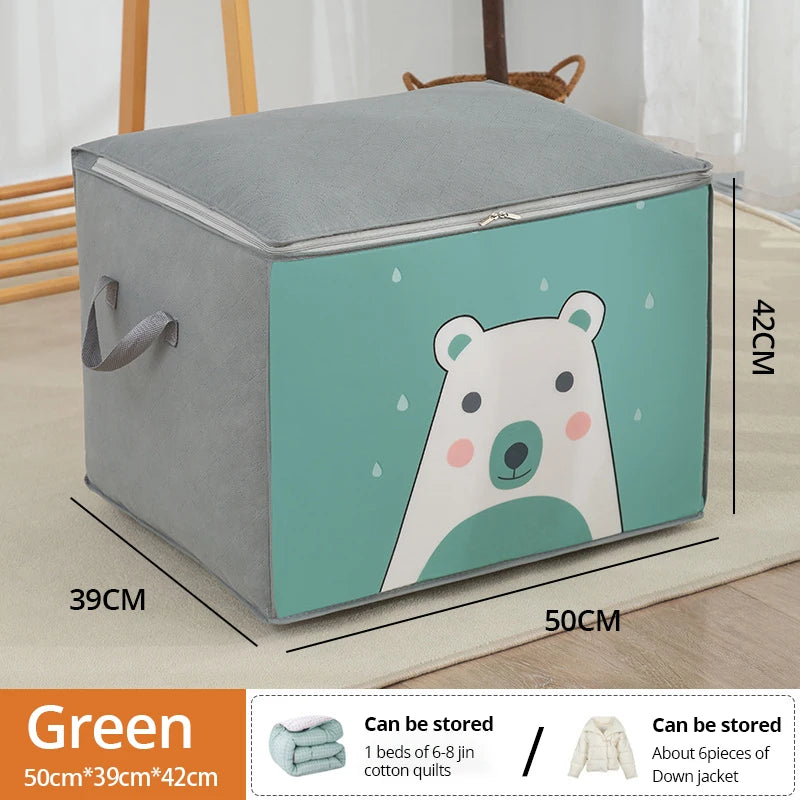 1 Stück Aufbewahrungstasche für Kleidung mit großer Kapazität und verstärktem Griff für Decken und Bettwäsche, faltbar, mit Reißverschluss 