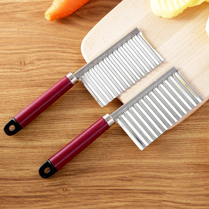 Stainless Steel French Fries Potato Knife Creative Wave Pattern   Carrot Slicer Cutter Multifunctional Kitchen Accessories