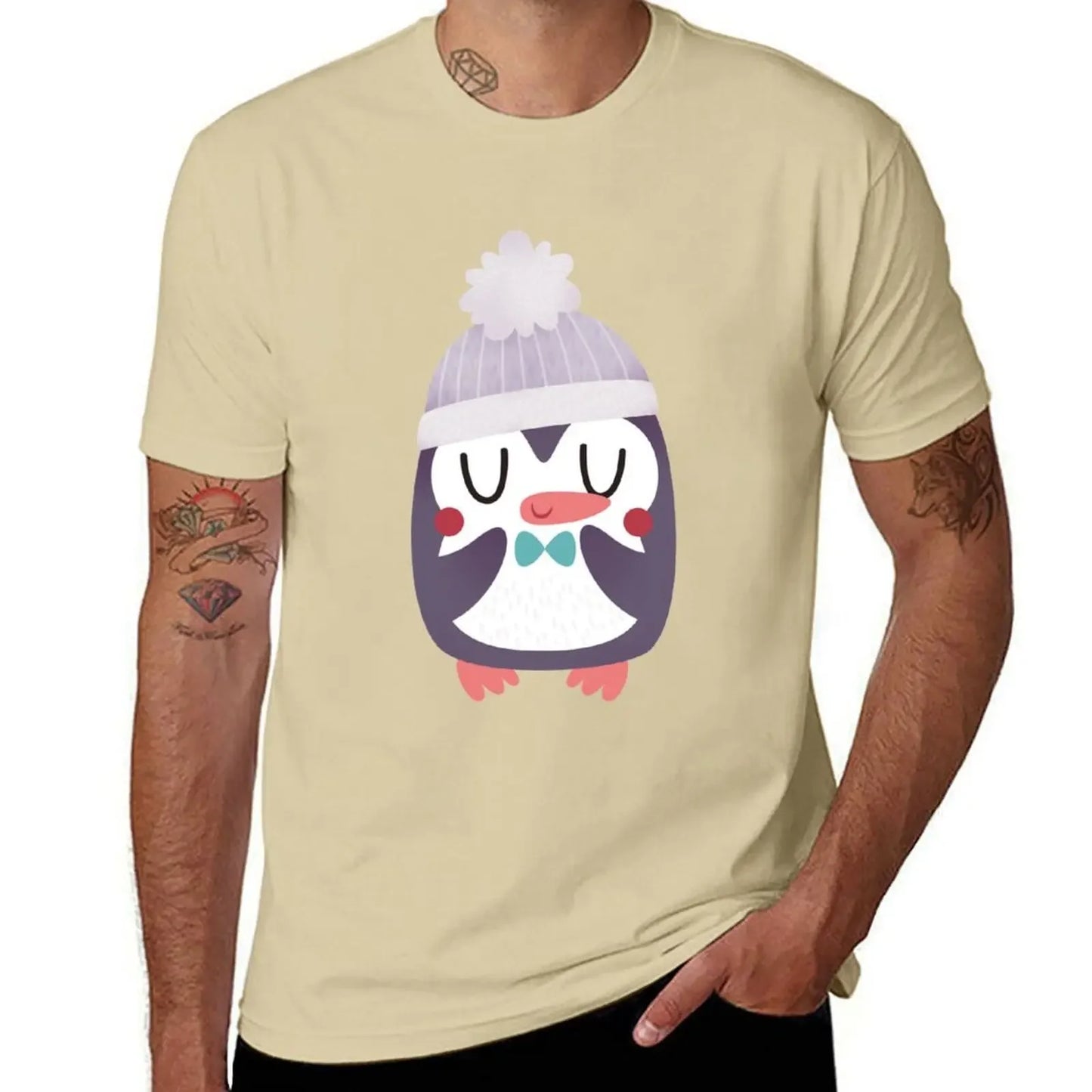 Cute Cozy Penguin T-Shirt cotton graphic tees Aesthetic clothing T-shirt mon