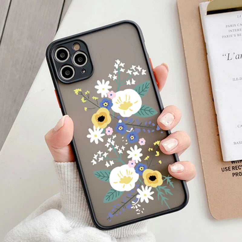 Fashion Flower Phone Case For Samsung Galaxy S25 S24 S23 S22 Ultra S21 FE Plus A15 A35 A55 A34 A54 A33 A53 A52S Clear Back Cover