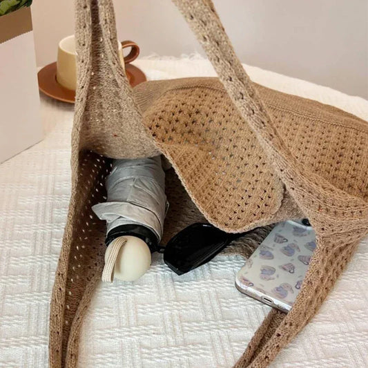 Designer Knitted Handbags Female Large Capacity Totes Women's Pack Summer Beach Bag Big Purses Casual Hollow Woven Shoulder Bags