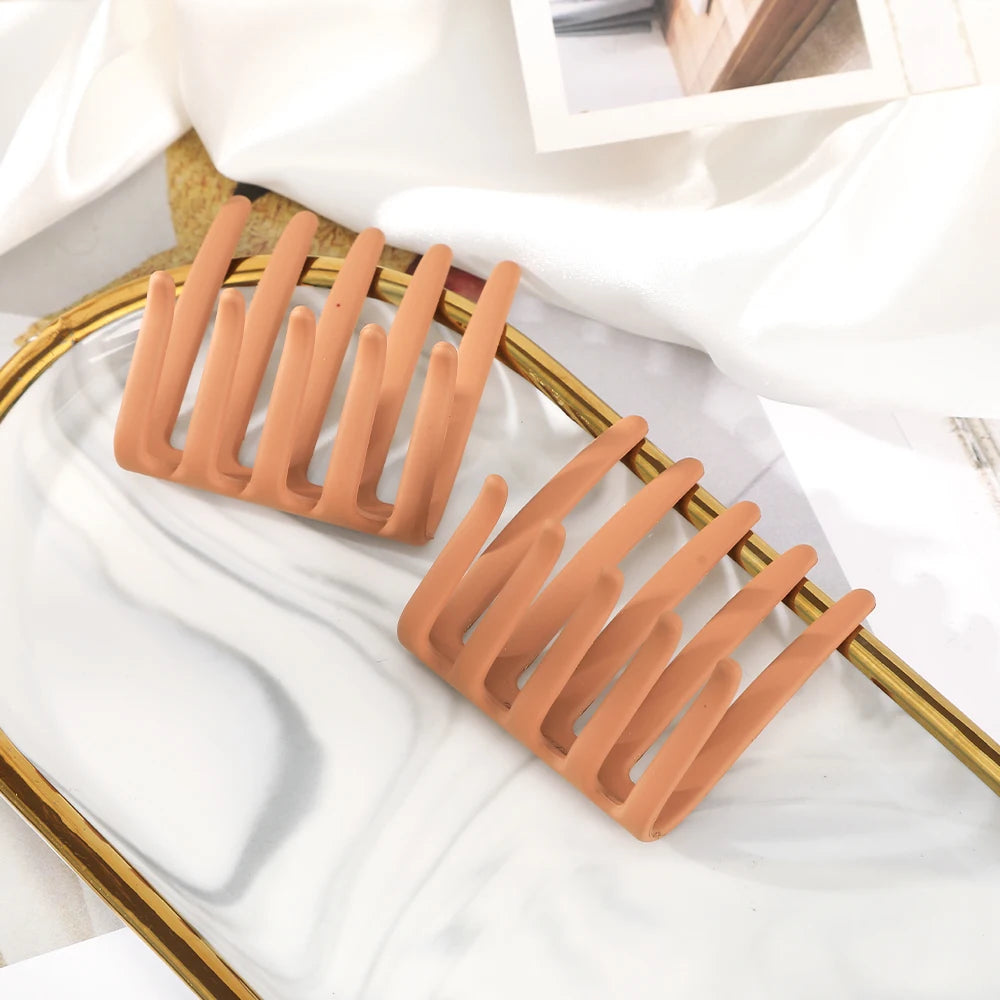 AWAYTR Vintage Frosted Hair Clips Comb Clamp Tooth Hairpin Handmade Girl Hair Accessories Festival Gift Valentine Headwear