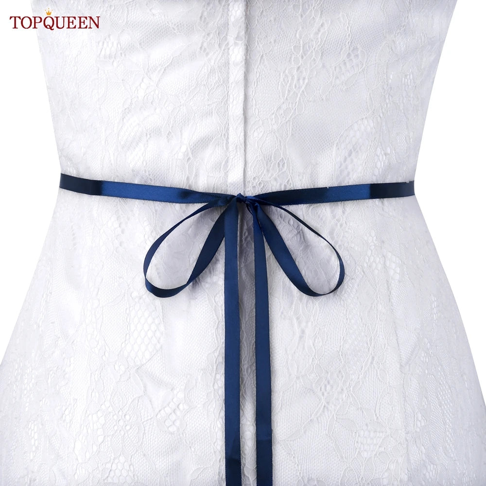 TOPQUEEN Wholesale Wedding Accessories Silver Rhinestone Bridal Thin Belt Formal Dress Waist Decoration Bridesmaid Belt S386