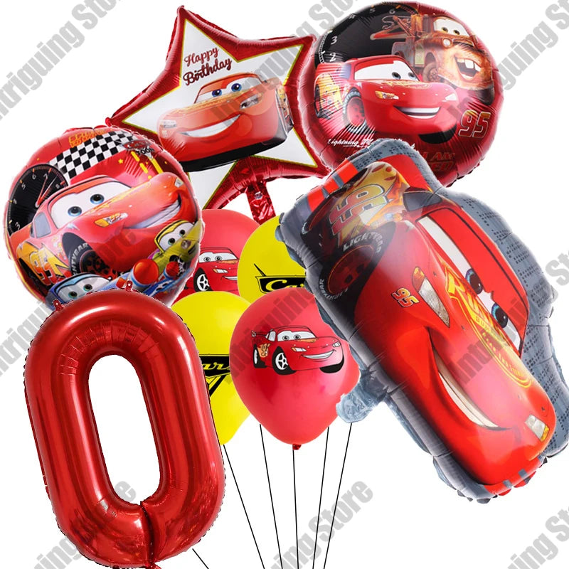 Disney Cars Lightning McQueen 32" Number Balloon Set   Baby Shower Supplies Birthday Party Decorations Kids Toy Gifts Air Globos