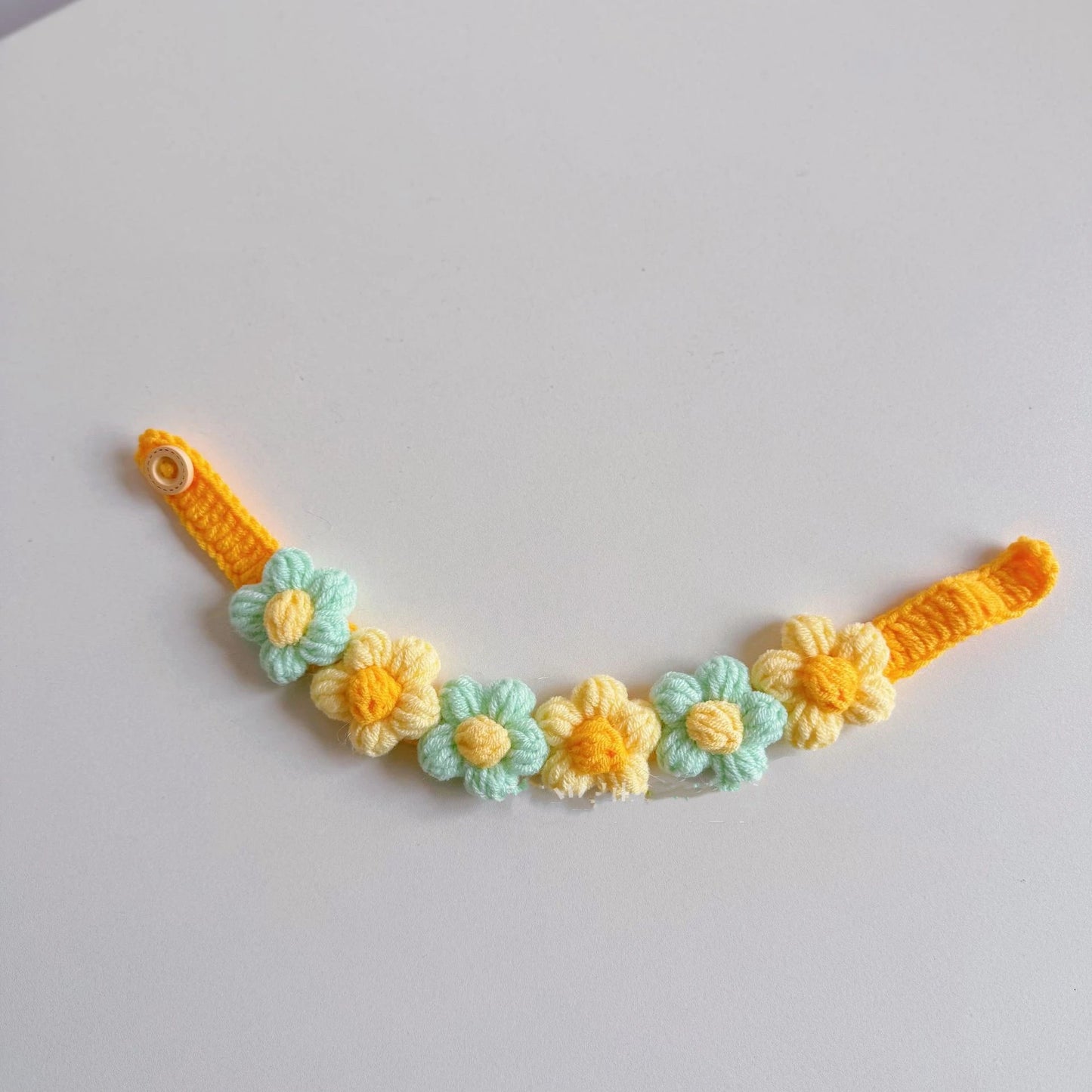 Pet Collar Cat Knitting Collar Small Dog Cat Short Blue and White Cat Flower Bib Pet Bib Photo Accessories Pet Supplies