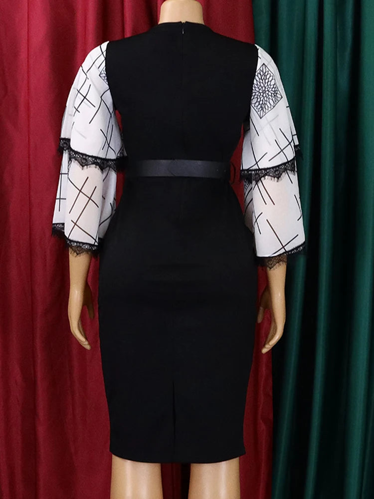 FairyShely 2025 Mesh Short Sleeve Patchwork Plus Size Dress Women Large Bodycon Big Dresses Summer Lady Party Tight Curvy Dress