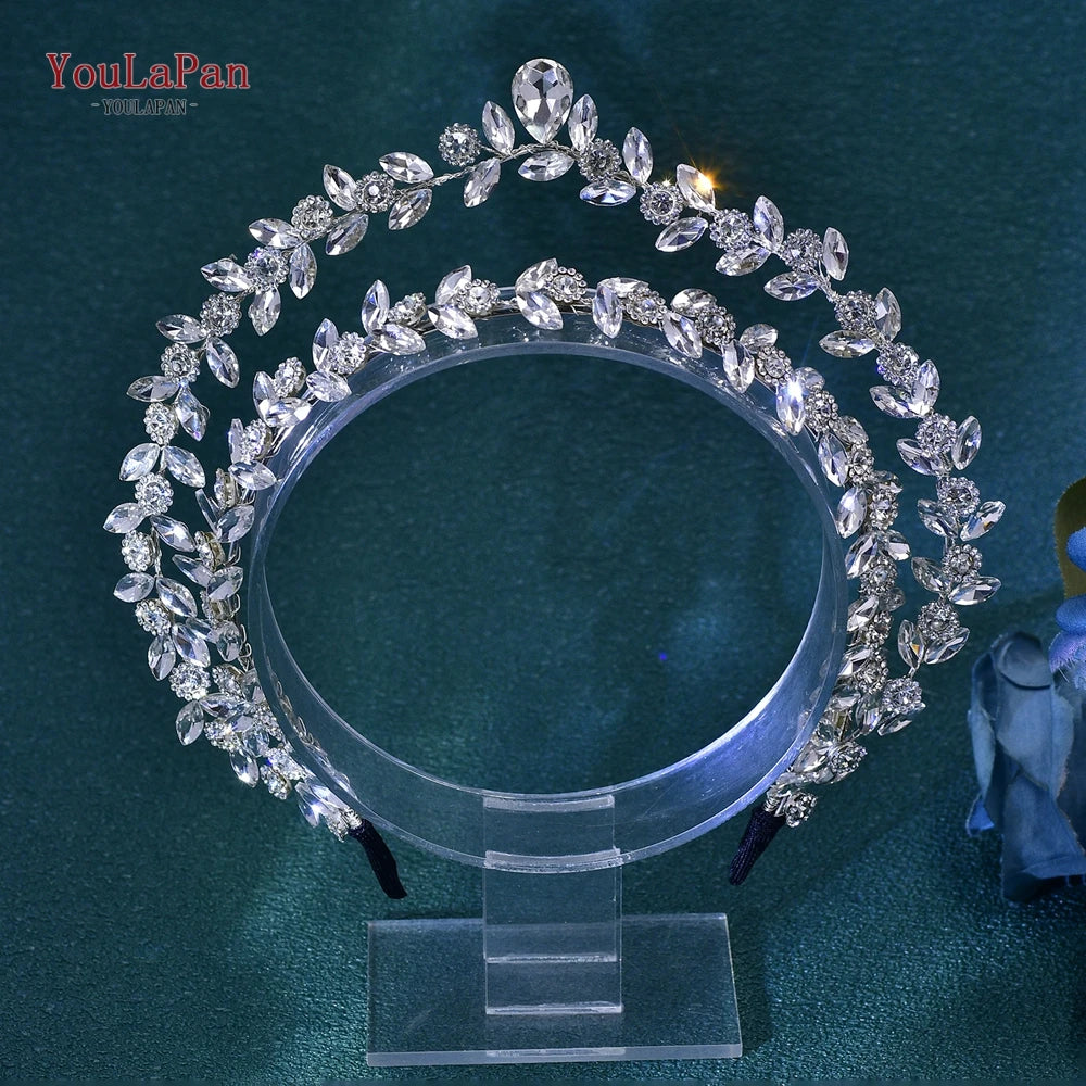 YouLaPan Wedding Hair Accessories Silver Color Double Layer Crown  Hair Accessories Elegant Girl Crown Tiara Girlfriend HP696 ﻿