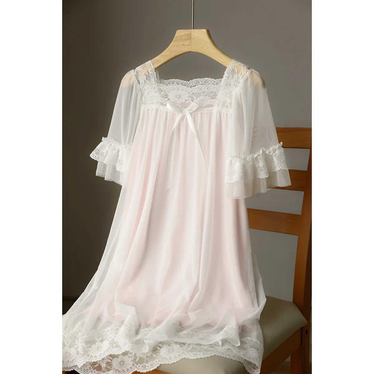 Baby Girl Princess Cotton Lace Night Robe Summer Toddler Teens Child Pajamas Dress Bow Baby Home Suit Child Clothes 3-14Y