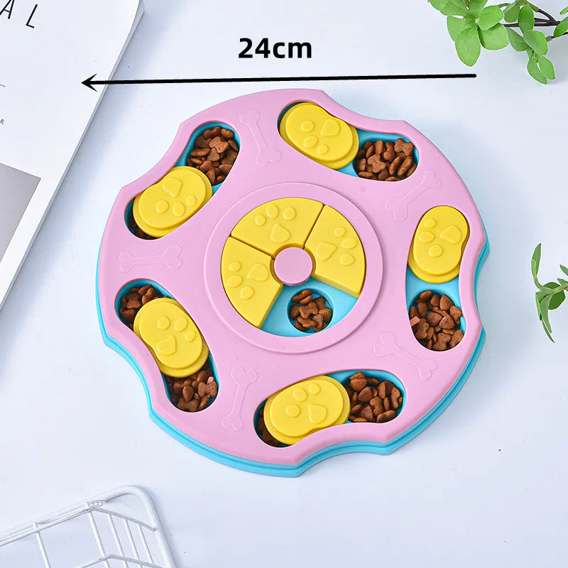 Pet Supplies Cat Dog Turntable Eating Anti-choking Food Puzzle Feeding Interactive Toy Slow Food Tray