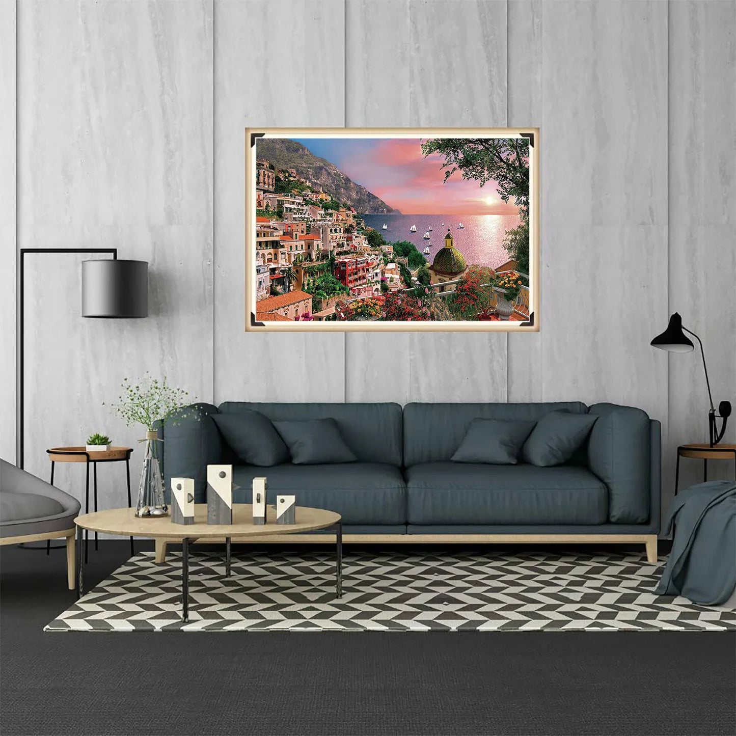 1000 Pieces Positano Amalfi Coast Jigsaw Puzzles for Adults Home Decor Games Family Fun Floor Puzzles Educational Toys for Kids