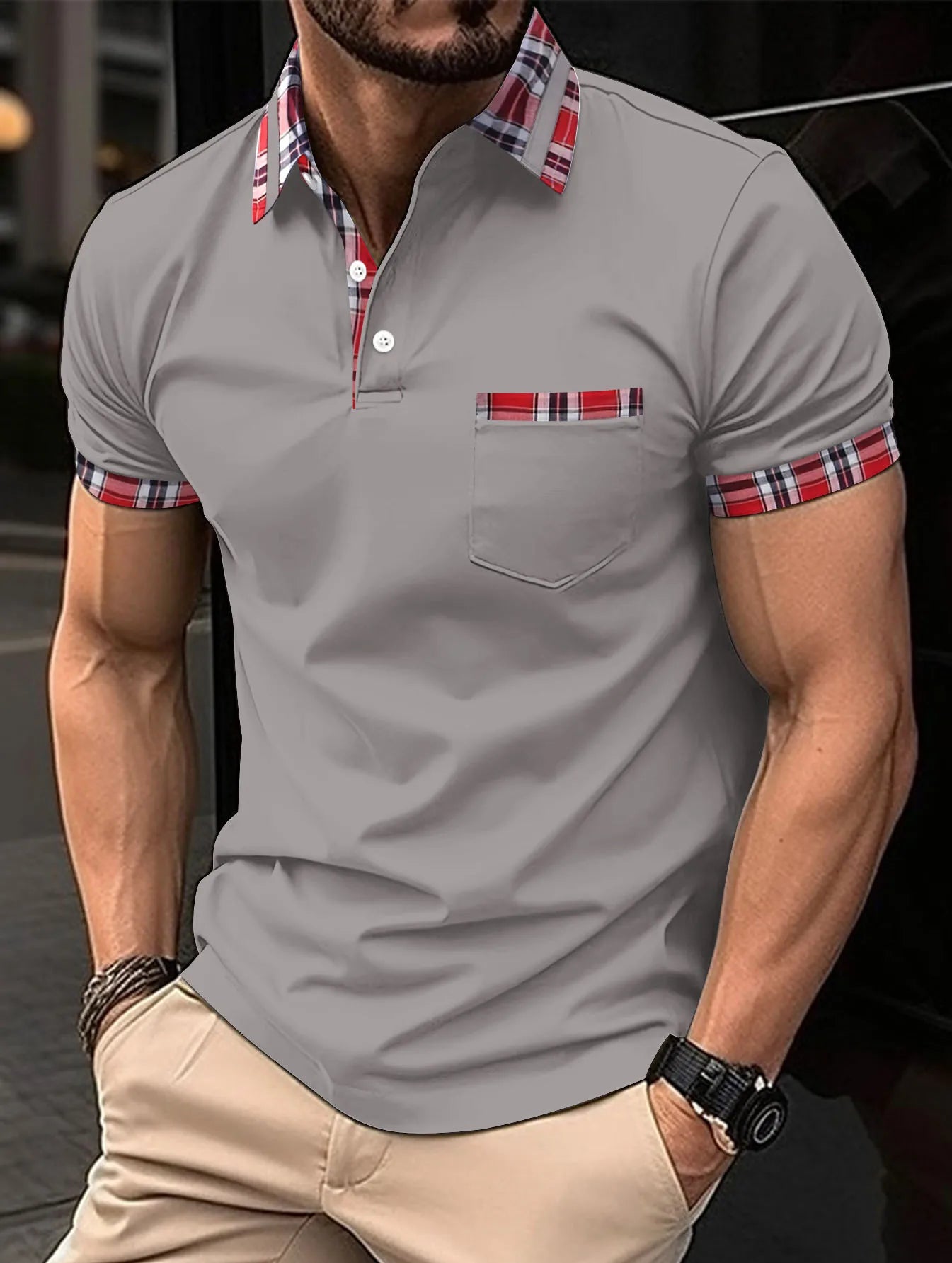 2023 Summer New Men's Casual Short-Sleeved Polo Shirt Trip Fashion Lapel T-Shirt Men's Breathable Polo Shirt Men's Clothing