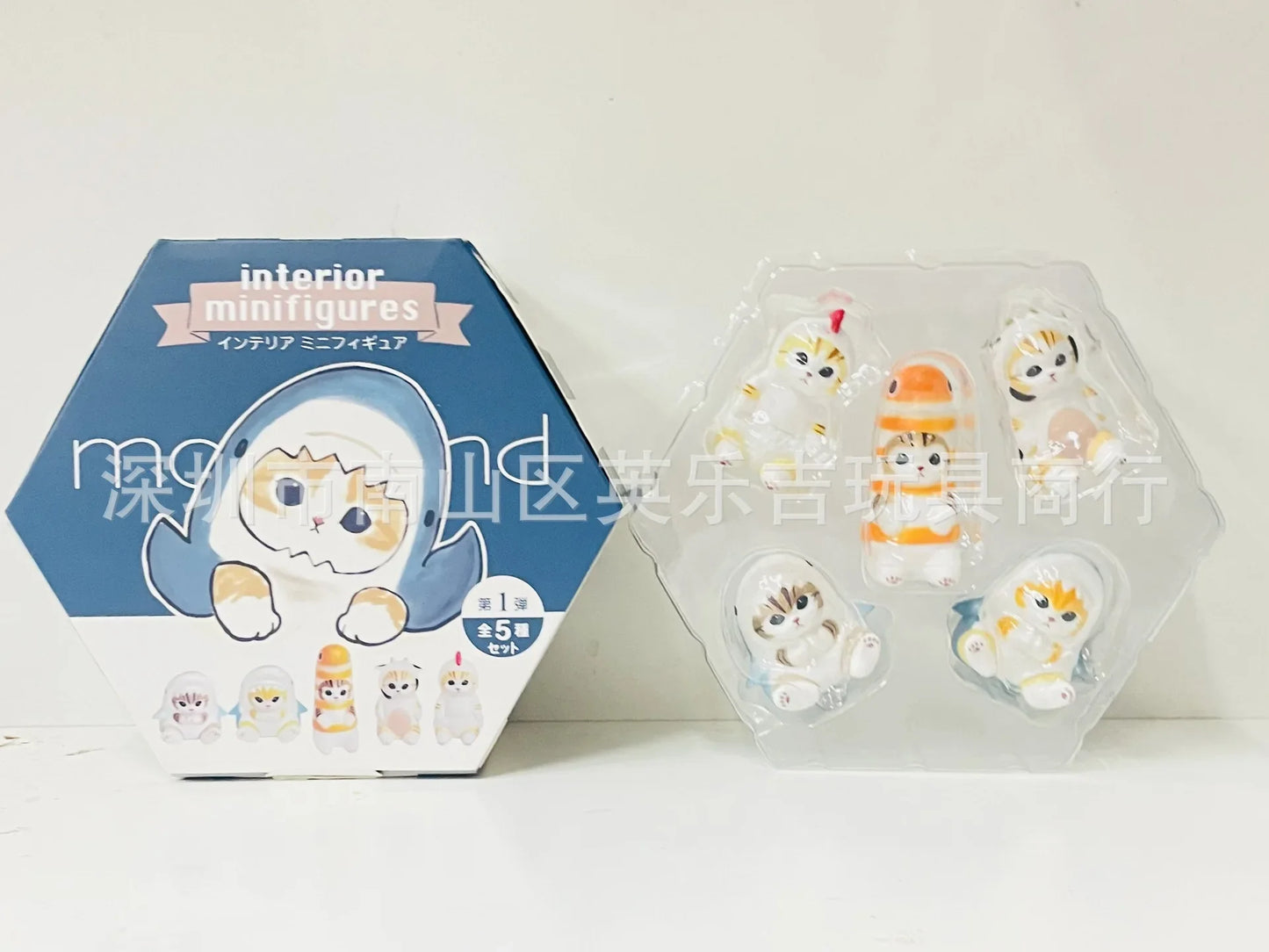 Eikoh Egg Box Blind Box Mofusand Cat Shark Illustration Designer Shark Cat Collection Model Scenery 5 Decorations For Kid's Gift
