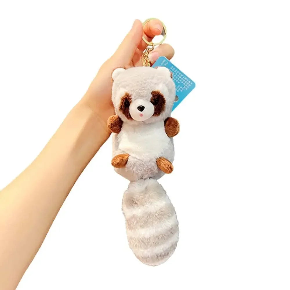 Pendant Bag Accessories DIY Trinket Exquisite Raccoon Plush Pendant Raccoon Plush Keychain Plush Keychain Stuffed Animal Toys