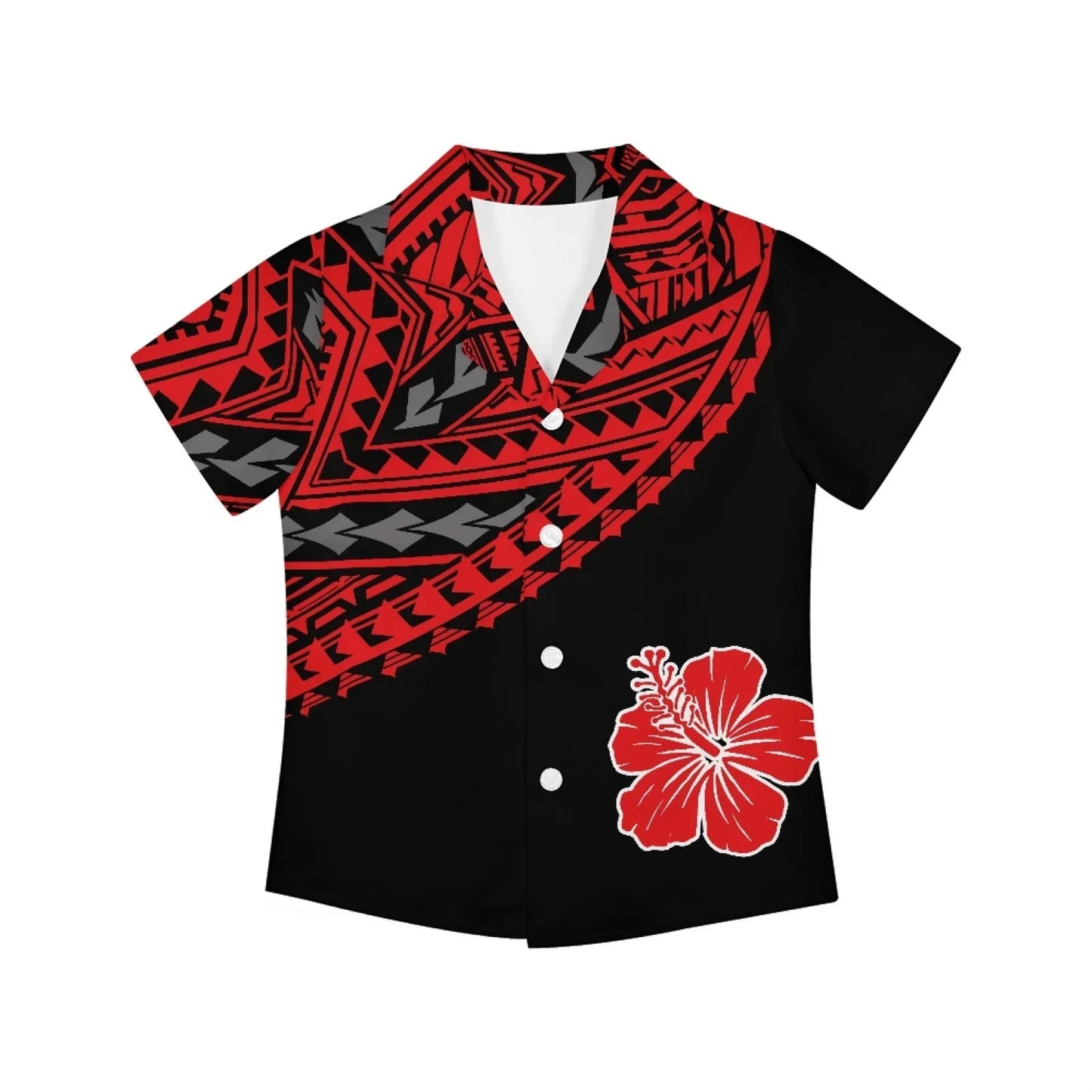 Polynesian Tribal Fijian Totem Tattoo Fiji Prints Children Shirts Fashion Short-sleeved Boys Shirts For Kids Blouses