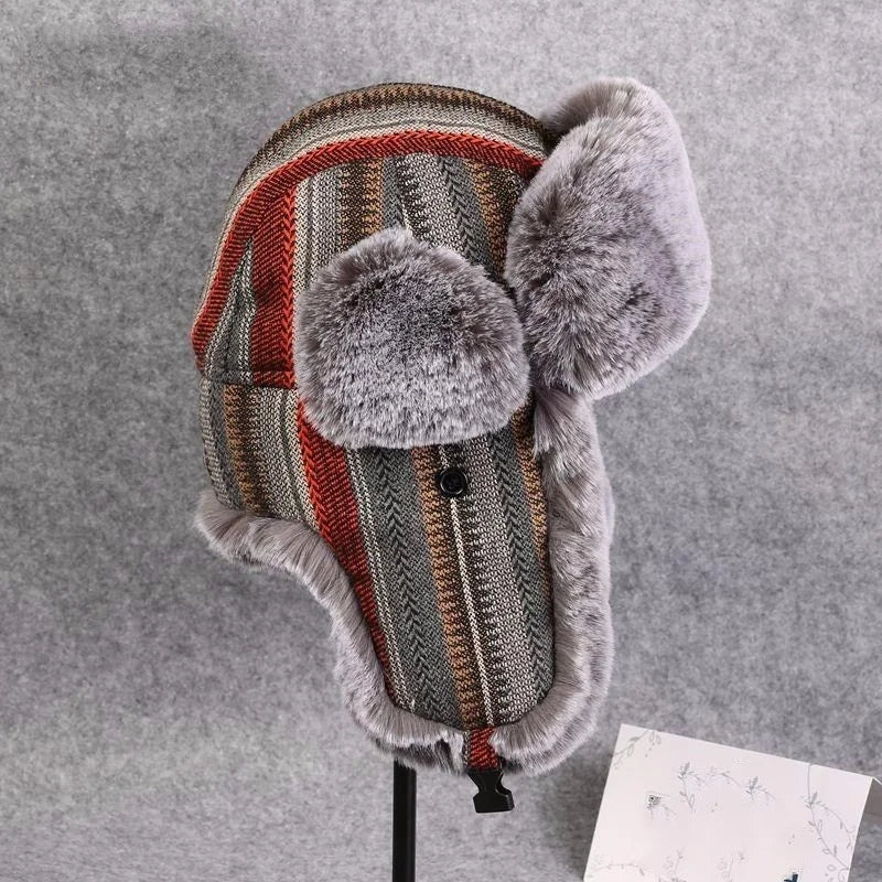 قبعة شتوية للأطفال من Lei Feng للثلج وغطاء للأذنين للشباب للتزلج في الهواء الطلق والرحلات والصيد وركوب الخيل وقبعة مبطنة بالقطن للرجال والنساء 