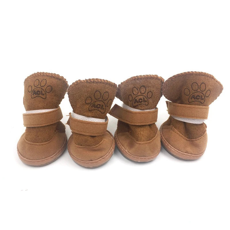 Pet Dog Winter Shoes Snow Booties Socks Waterproof Rubber Anti-slip Shoes For Small Medium Dogs Cats Puppies Footwear Pet Shoes
