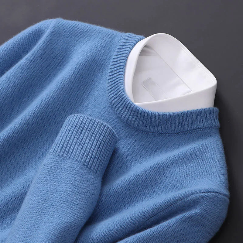 Oversize Cashmere Men Sweater O-Neck Knitted Jumpers Long Sleeve Male Pullover Soft Warm Woolen Korean luxury clothing