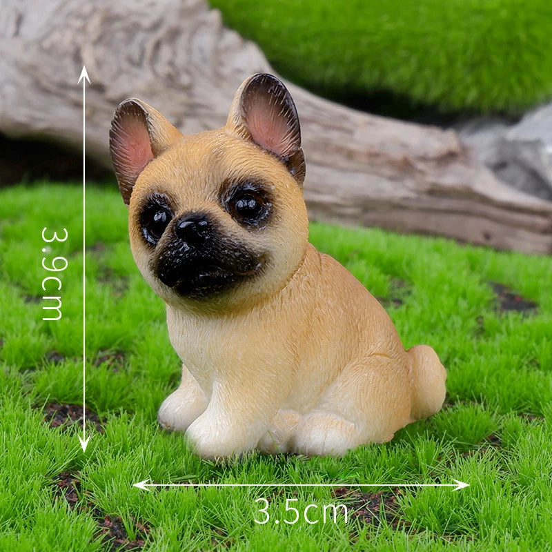 Resin Craft Miniature Figure Tiny For Garden Decortion Cute Small Dog Animal Ornament