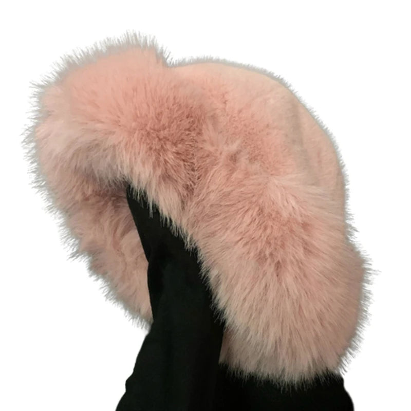 Mode Plüsch Eimer Hut für Frau Shopping Reise Fischer Hut Russische DXAA 