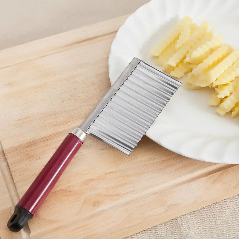 Stainless Steel French Fries Potato Knife Creative Wave Pattern   Carrot Slicer Cutter Multifunctional Kitchen Accessories