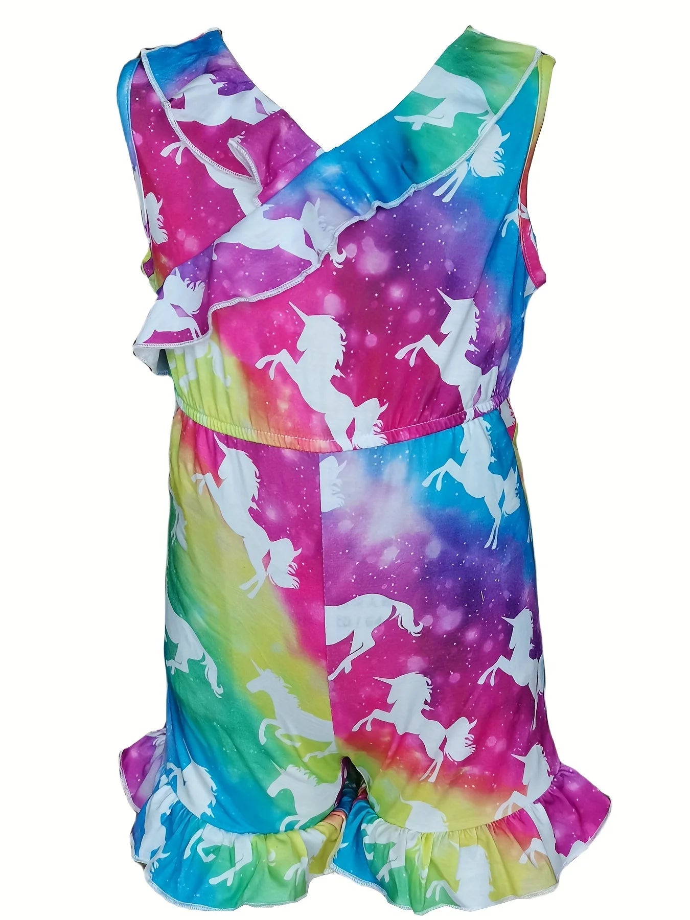 Cutest Girl Floral Printing Jumper With Pockets Unicorn Flutter Ruffle Casual Everyday Wear Clothes